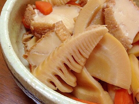 たけのこと厚揚げと人参の煮物